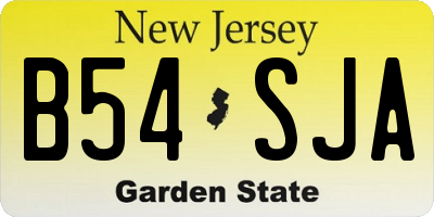 NJ license plate B54SJA
