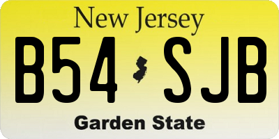 NJ license plate B54SJB
