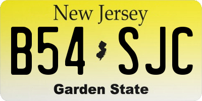 NJ license plate B54SJC