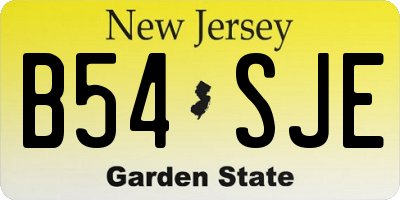 NJ license plate B54SJE