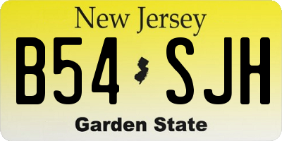 NJ license plate B54SJH