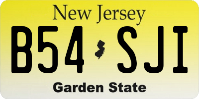 NJ license plate B54SJI