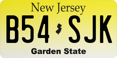 NJ license plate B54SJK