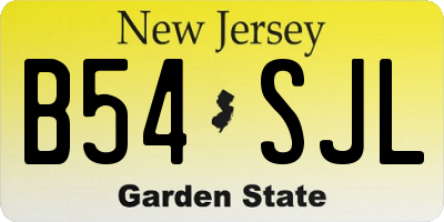NJ license plate B54SJL