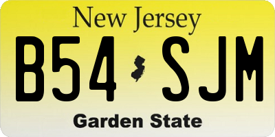 NJ license plate B54SJM