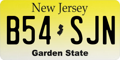 NJ license plate B54SJN