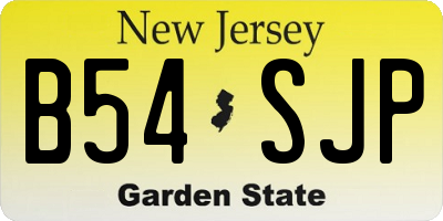 NJ license plate B54SJP