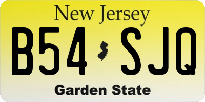 NJ license plate B54SJQ