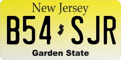 NJ license plate B54SJR