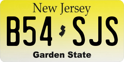 NJ license plate B54SJS