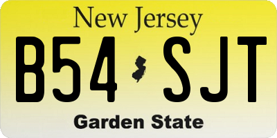 NJ license plate B54SJT