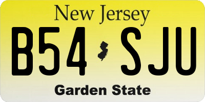 NJ license plate B54SJU
