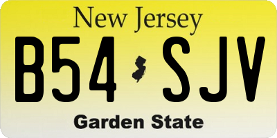 NJ license plate B54SJV