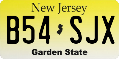 NJ license plate B54SJX