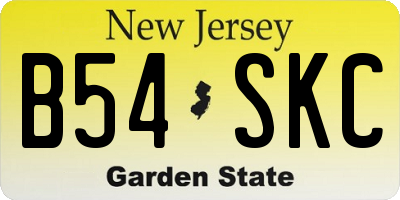 NJ license plate B54SKC