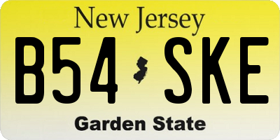 NJ license plate B54SKE