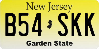NJ license plate B54SKK