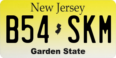 NJ license plate B54SKM