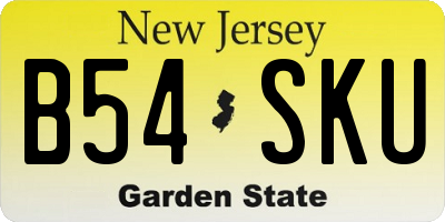 NJ license plate B54SKU