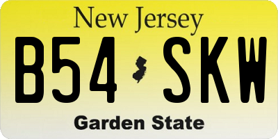 NJ license plate B54SKW