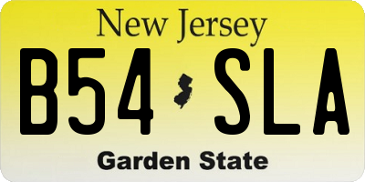 NJ license plate B54SLA