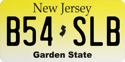 NJ license plate B54SLB