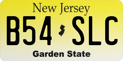 NJ license plate B54SLC