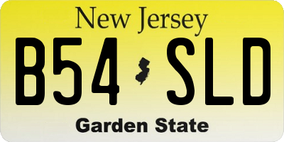 NJ license plate B54SLD