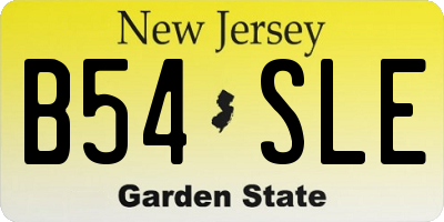 NJ license plate B54SLE
