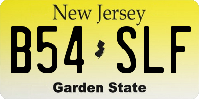 NJ license plate B54SLF