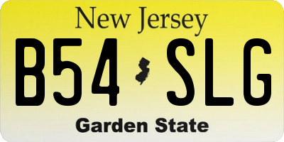 NJ license plate B54SLG