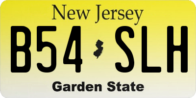 NJ license plate B54SLH