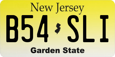 NJ license plate B54SLI