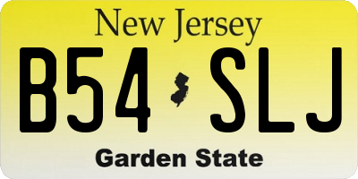 NJ license plate B54SLJ