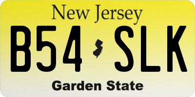 NJ license plate B54SLK