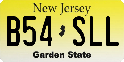 NJ license plate B54SLL