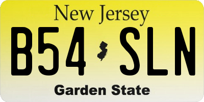 NJ license plate B54SLN