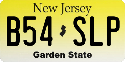 NJ license plate B54SLP