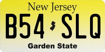 NJ license plate B54SLQ