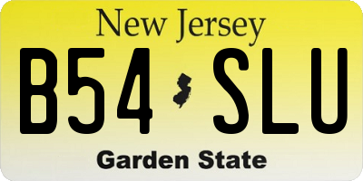 NJ license plate B54SLU