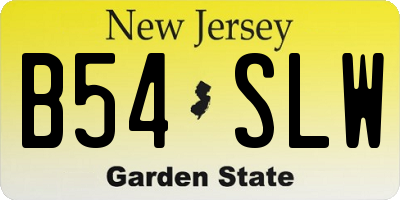 NJ license plate B54SLW