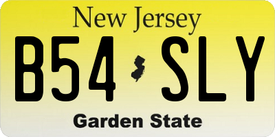 NJ license plate B54SLY