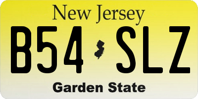 NJ license plate B54SLZ