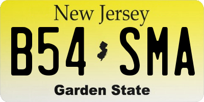NJ license plate B54SMA