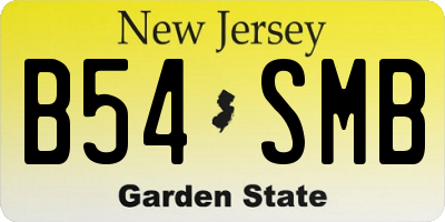 NJ license plate B54SMB