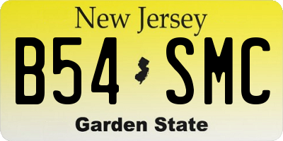 NJ license plate B54SMC