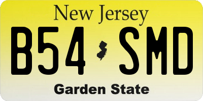 NJ license plate B54SMD