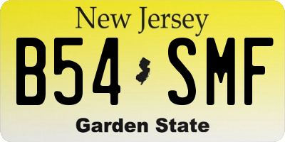 NJ license plate B54SMF