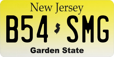 NJ license plate B54SMG