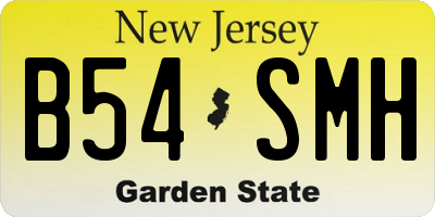 NJ license plate B54SMH